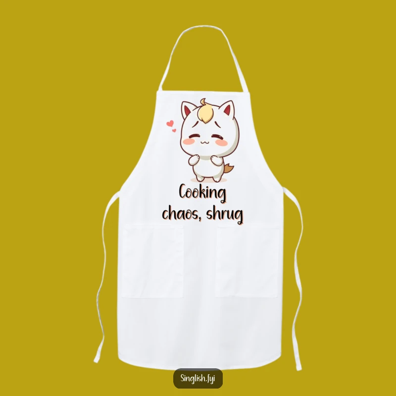 Funny Shrug Character Apron: Cook with Happy Confusion!