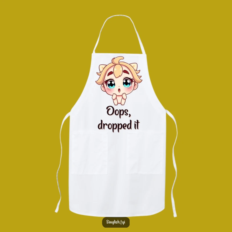 Funny Apron: Kitchen Surprise - Wide-Eyed Chef Character Humorous Gift