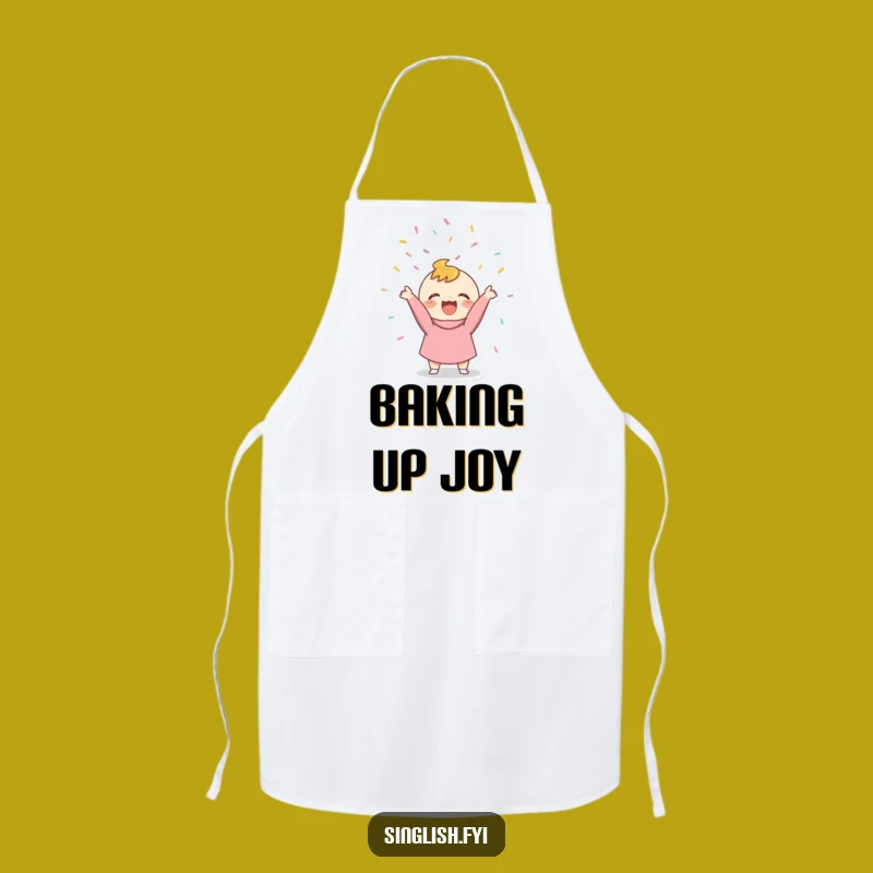 Funny Confetti Thrower Apron: Joyful Character Kitchen Party Gift