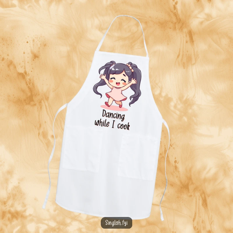 Funny Apron: A character dances energetically with a carefree expression, bringing humorous rhythm to kitchen tasks.
