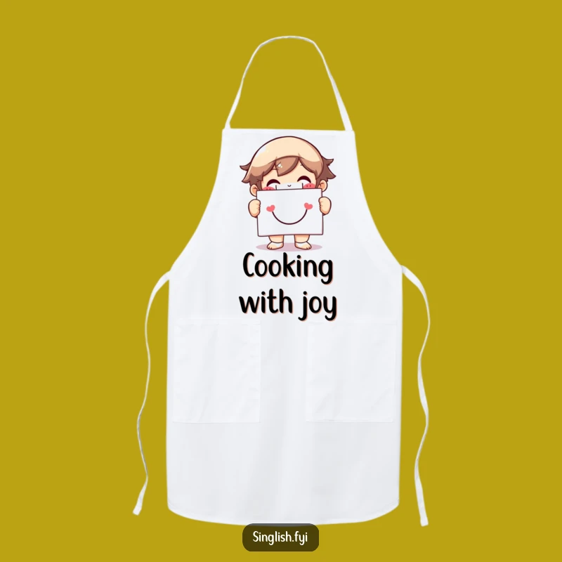 Funny Grinning Character Apron: Cook with a Smile and Joy