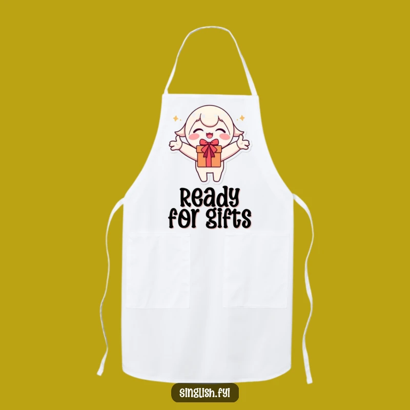 Funny Kitchen Apron: Excited Character Ready to Cook and Receive Compliments