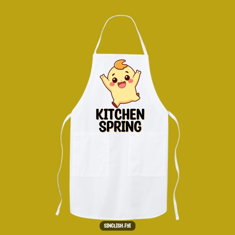 Funny Playful Jump Character Apron: Cook with Joyful Energy