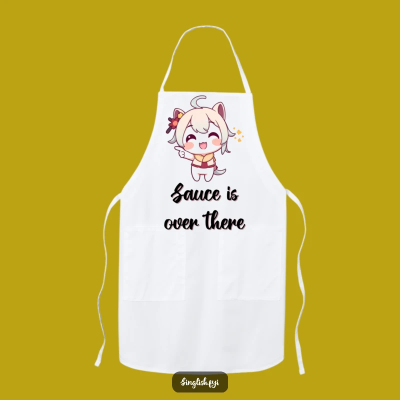 Funny Pointing Apron: Playful Chef's Grin Wear, Great Witty Gift!