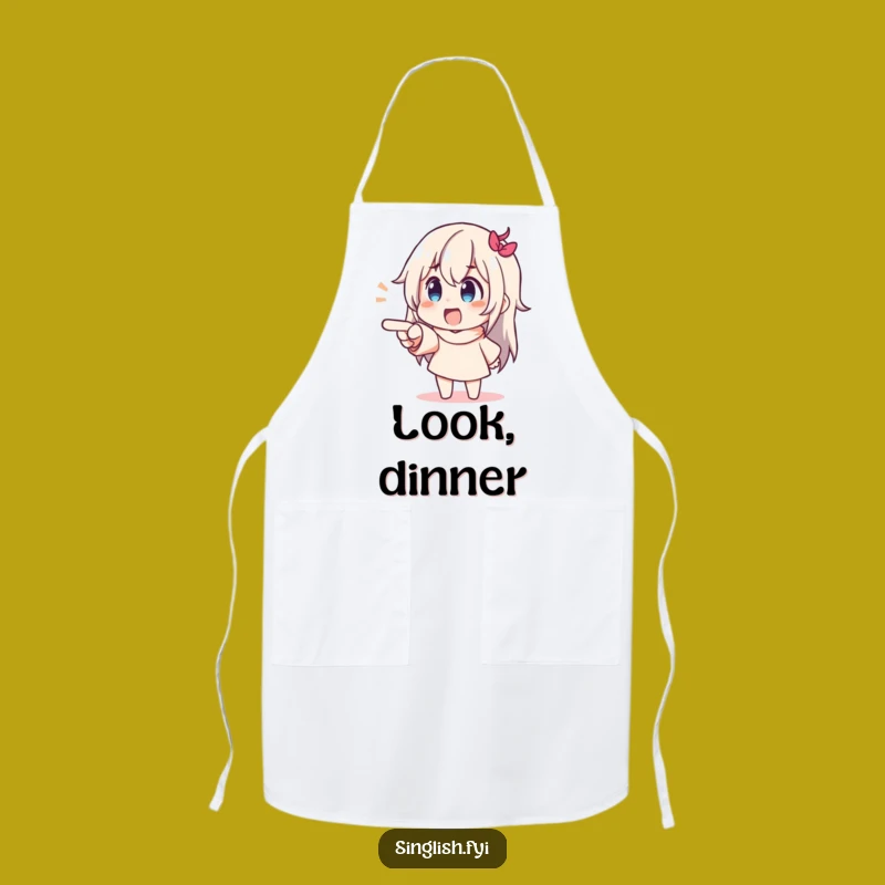 Funny Pointing Character Apron: Point Out Delicious Discoveries!