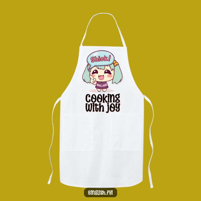Funny 'Shiok!' Bubble Apron: A Hilarious Gift for Cheerful Cooks!
