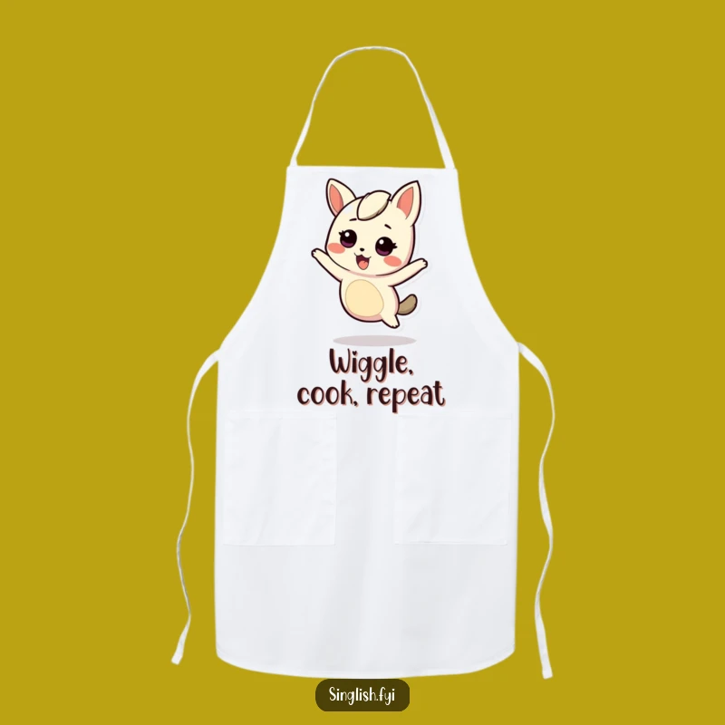 Funny Wiggling Character Apron: Cook with Energetic, Playful Style