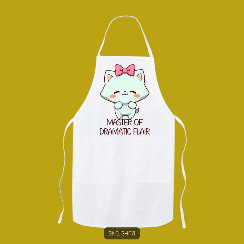 Funny Mock Bow Apron: Cheeky Grin Chef Character - Humorous Kitchen Gift