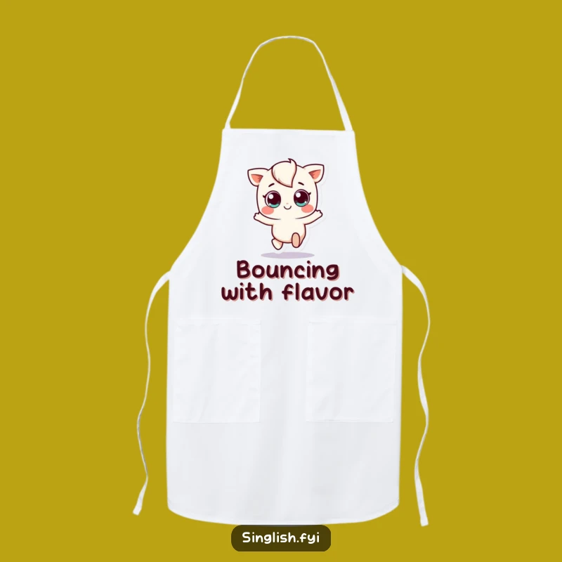 Playful Funny Hopping Character Apron - Cook with Joyful Energy!