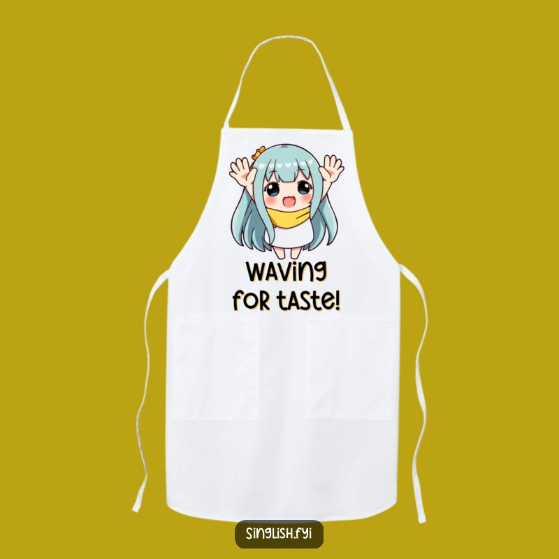 Festive Funny Waving Character Apron - Cook with Joyful Energy!