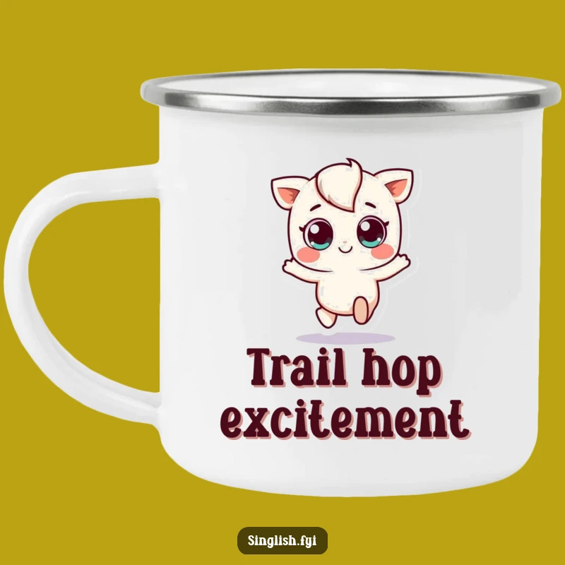 Adventure-Ready Funny Hopping Character Camping Mug - Sip with Joy!