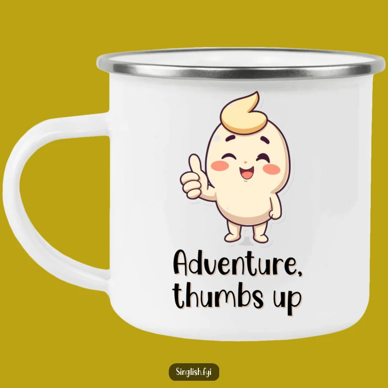 Funny Wink Thumbs Up Camping Mug - Positive Outdoor Gift