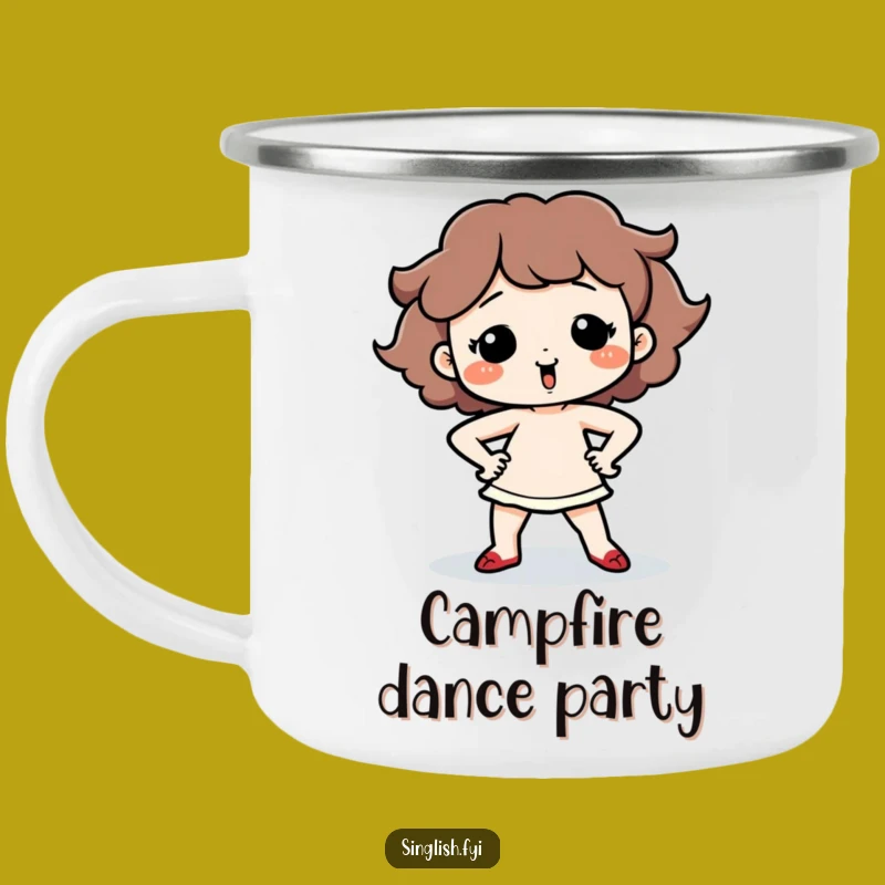Funny Dancing Character Camping Mug - Silly Outdoor Drinkware, Awesome Funny Gift!