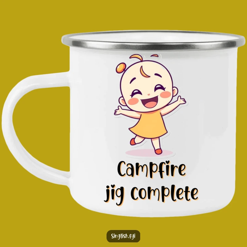 Funny Dancer Character Camping Mug - Durable Enamel Dance Mug - Unique Funny Gift for Campers