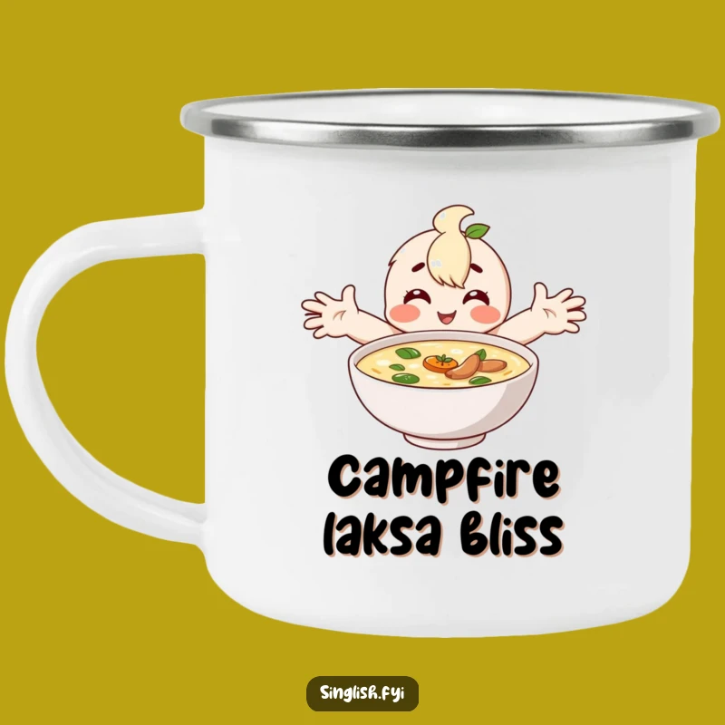 Funny Happy Laksa Camping Mug - Comforting Campfire Companion for Perfect Gifts