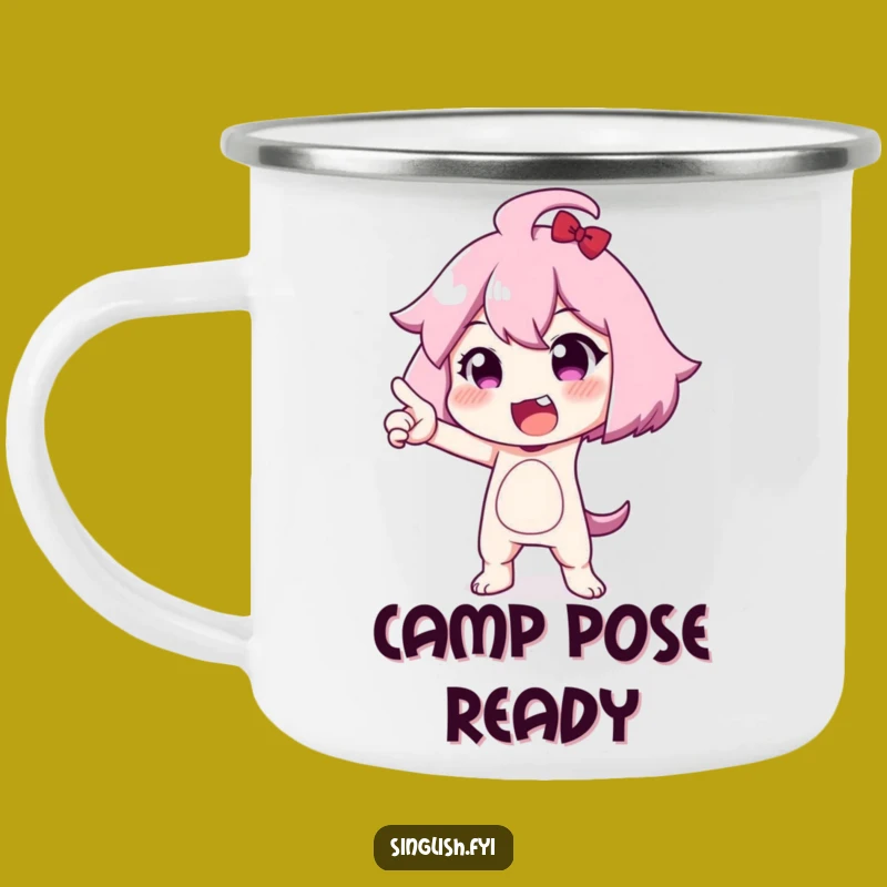 Durable Funny Posing Character Camping Mug - Adventure Poses!