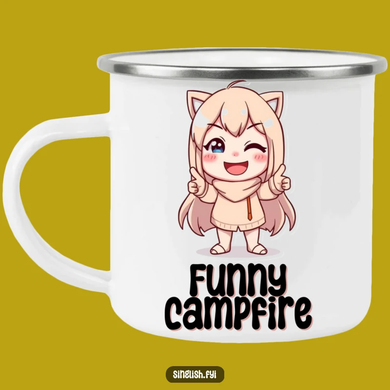 Funny Character Pose Campfire Mug - Goofy Humor for Outdoor Adventures Gift