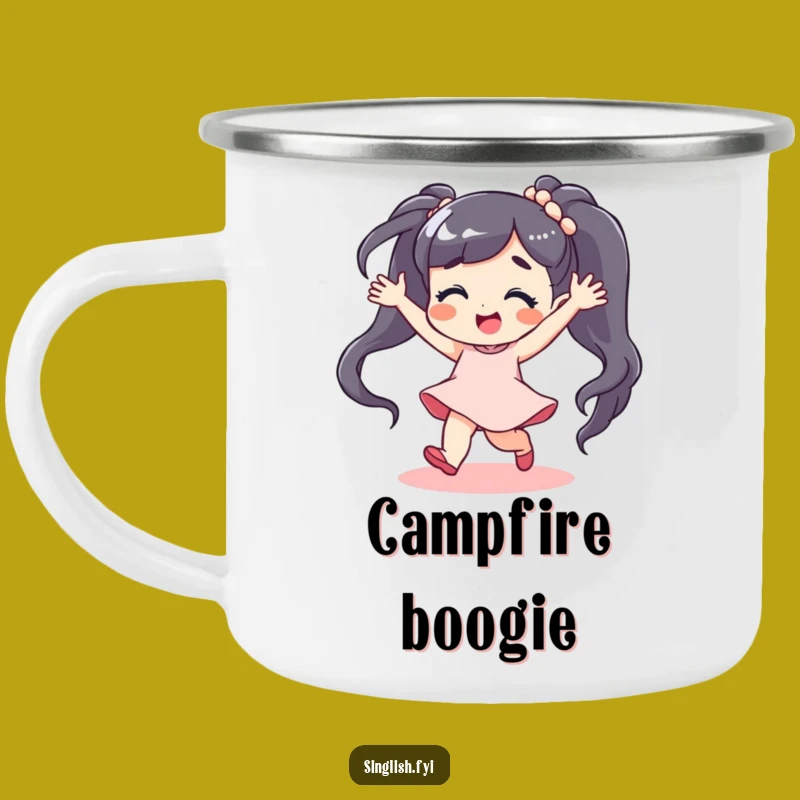 Funny Dancing Character Camping Mug - Adventure with Carefree Spirit