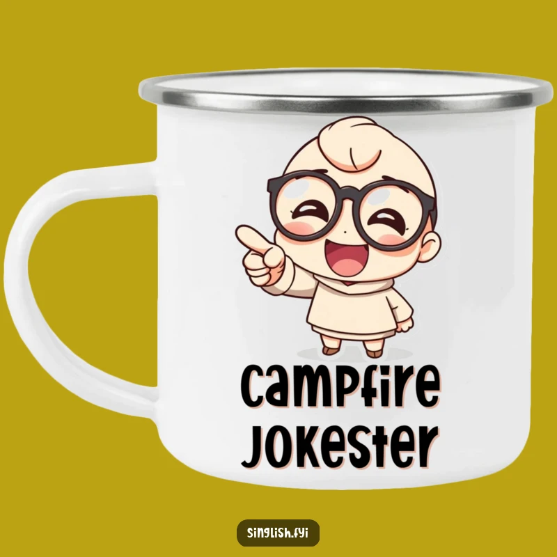 Funny Glasses Laughing Camping Mug: Outdoor Humor Gift
