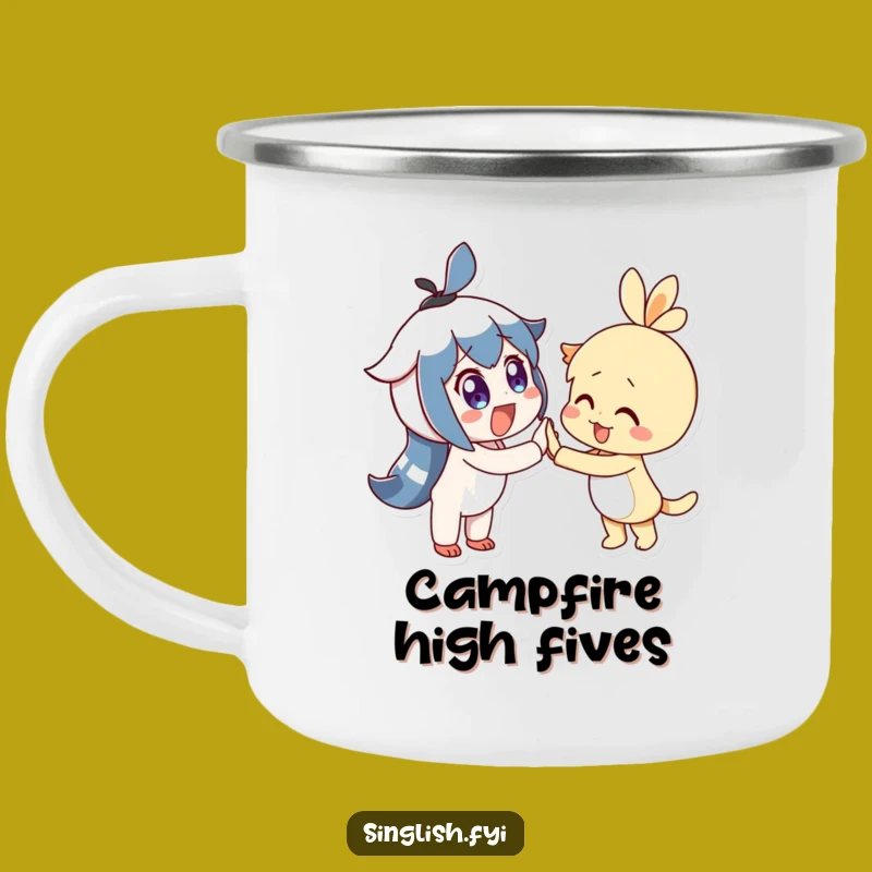 Funny High-Five Camp Mug: A Hilarious Gift for Adventurous Friends!