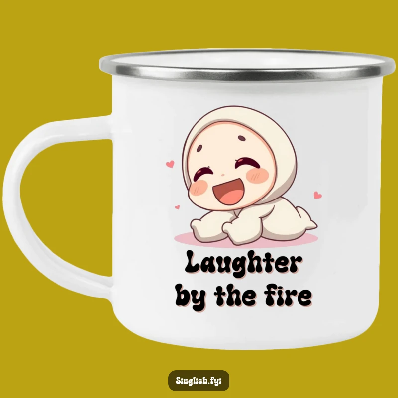 Funny Laughing Character Camping Mug - Share Laughter Outdoors