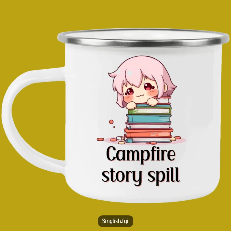 Funny Sheepish Book Knockover Camping Mug: Oops! Durable Humor, Perfect Funny Gift