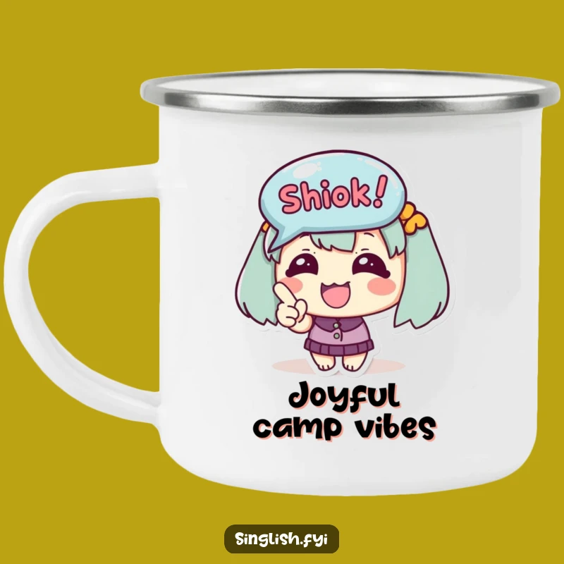 Funny 'Shiok!' Bubble Camp Mug: A Hilarious Gift for Joyful Adventures!