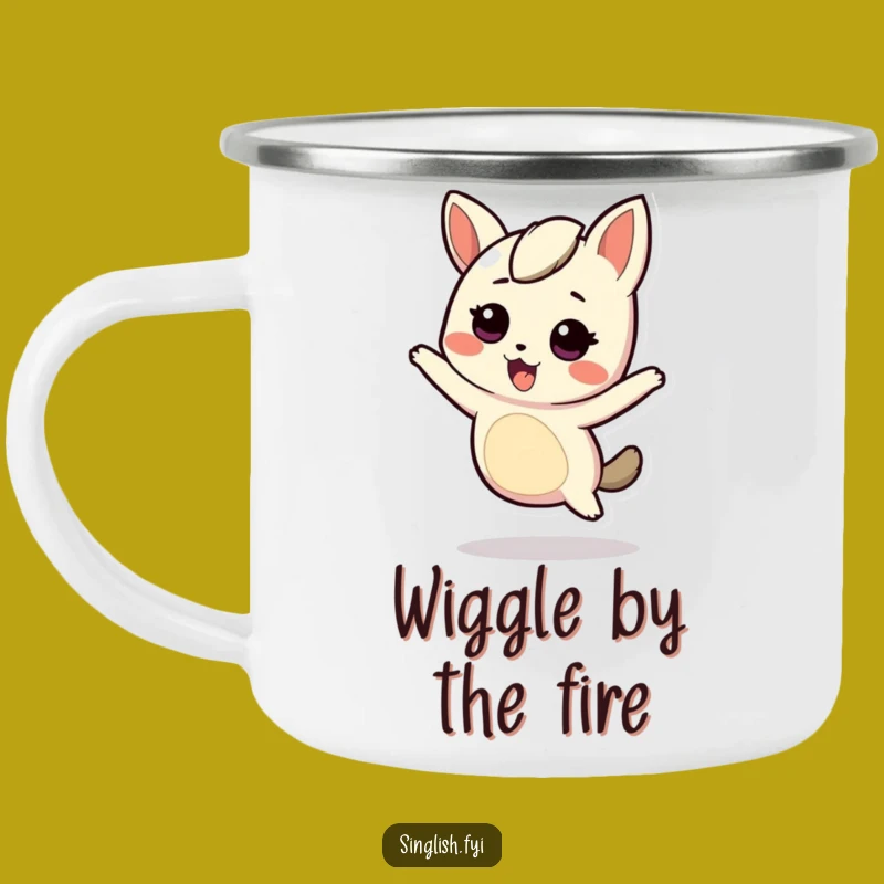Funny Wiggling Character Camping Mug: Your Energetic Outdoor Companion