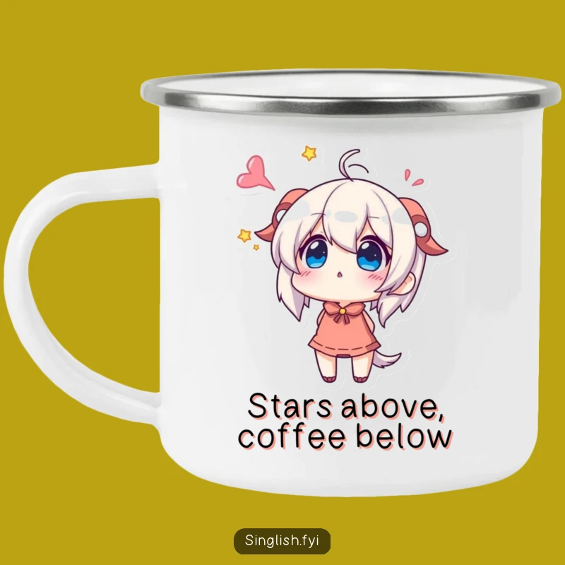 Funny Wondering Character Camping Mug: Your Excitement-Filled Outdoor Companion