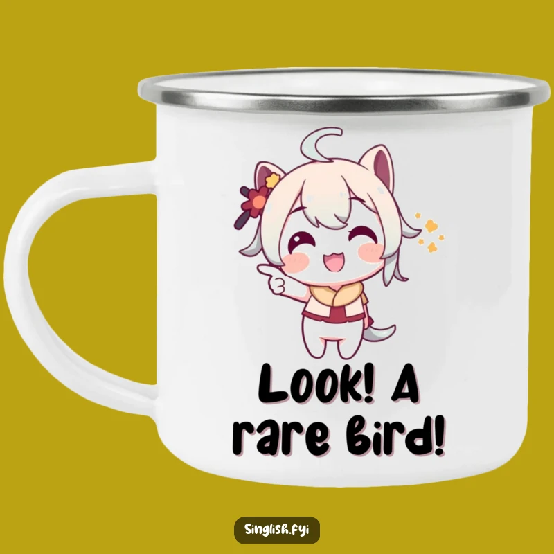 Funny Pointing Camping Mug: Playful Grin Cup, Perfect Outdoor Gift!