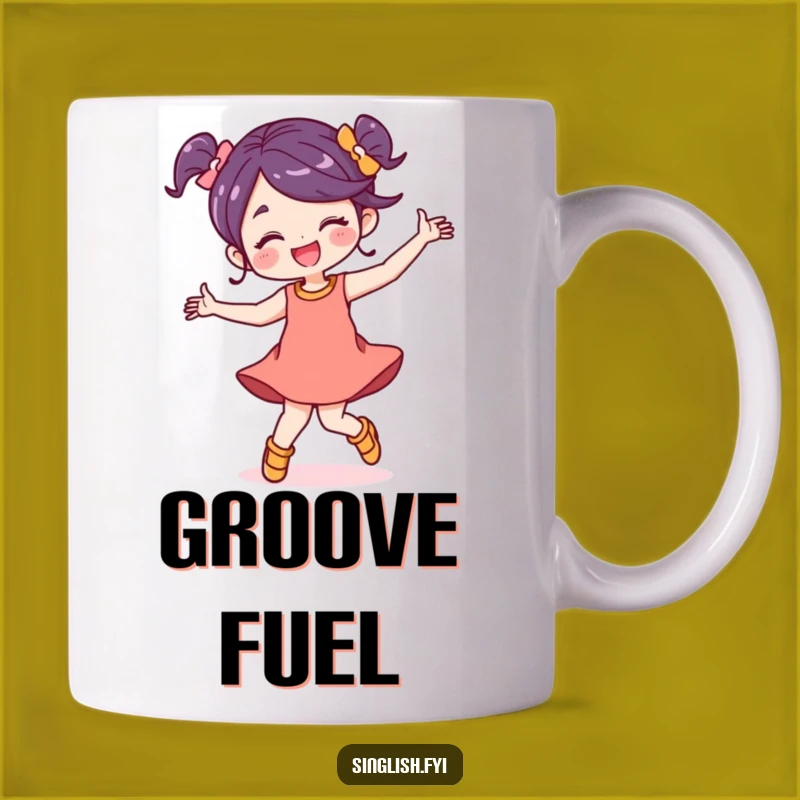 Funny Dancing Character Mug: Carefree Vibes & Energetic Humor Gift