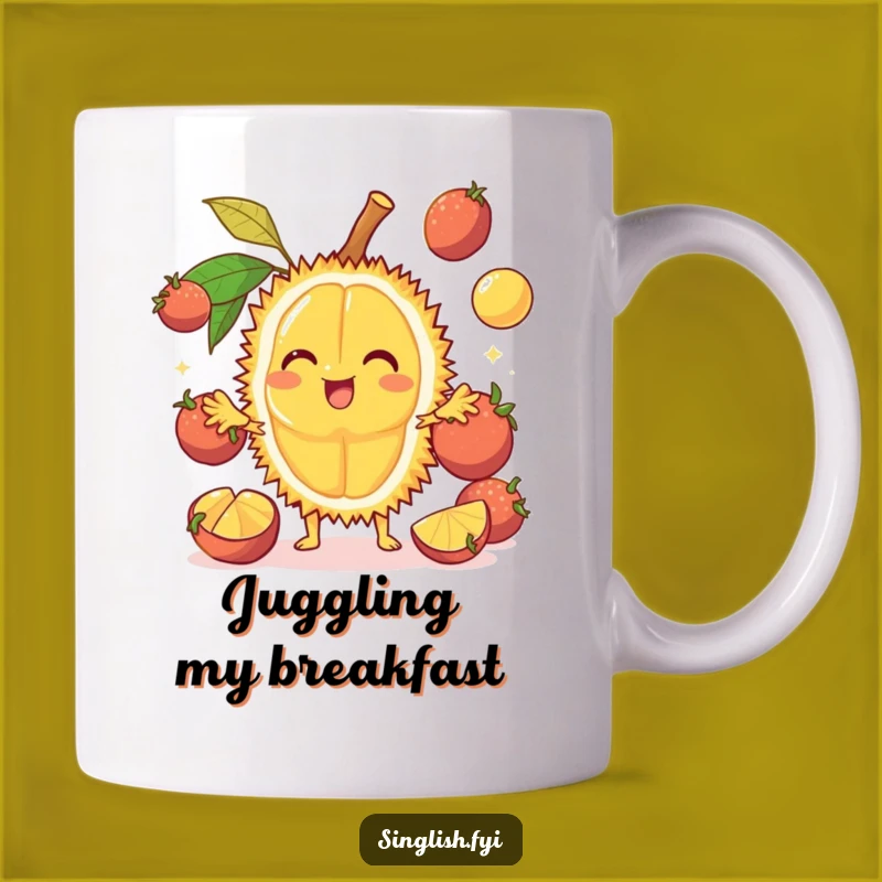 Funny Durian Juggling Mug - Fruitful Humor Gift for Foodies