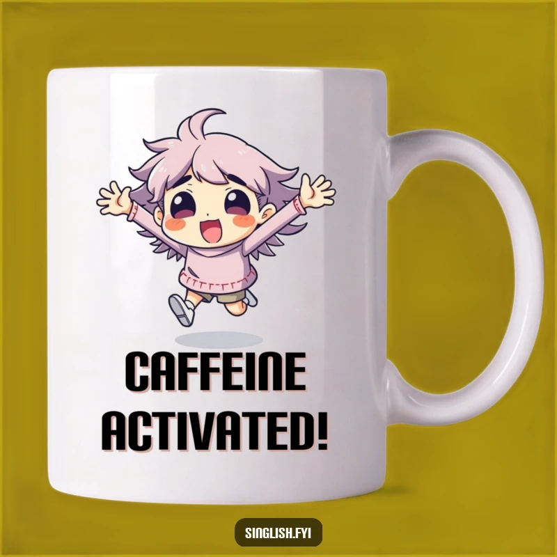 Funny Excitement Runner Mug: Hilarious Motion Art Gift for Enthusiastic People