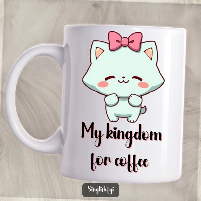 Funny Mug: Character doing a mock bow with a cheeky grin, radiating playful confidence and humor. A delightful gift idea.
