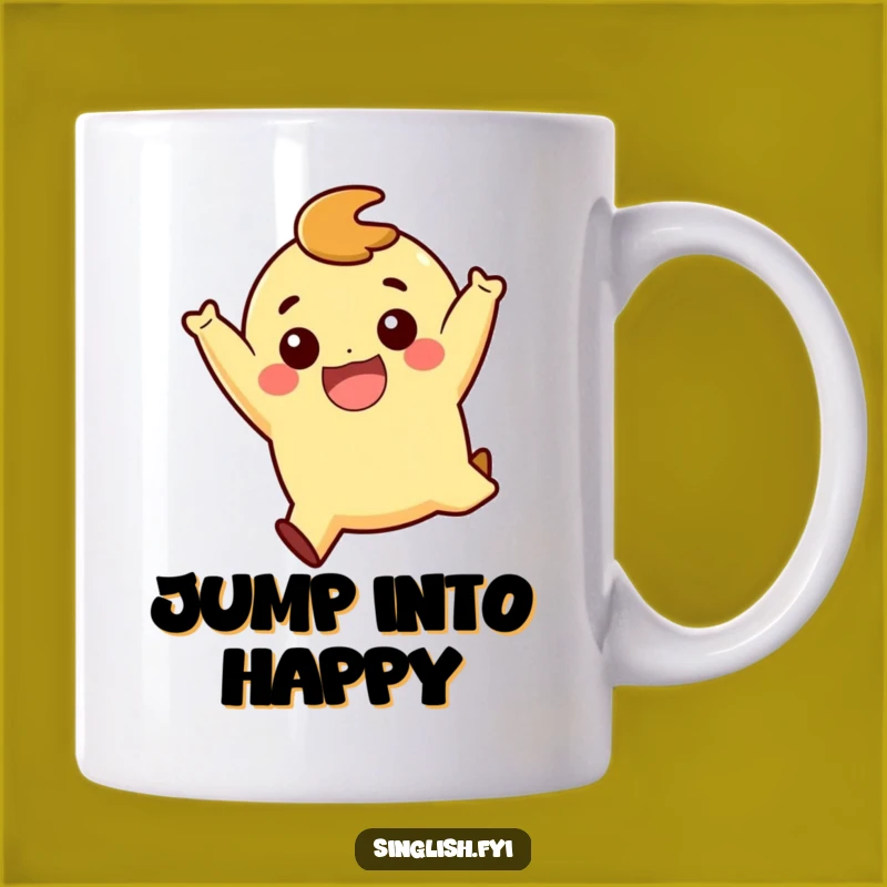 Funny Playful Jump Character Mug: Spread Joy with Every Sip, Perfect Funny Gift