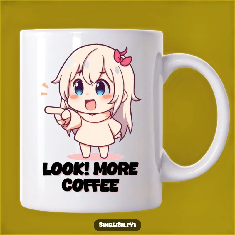Funny Pointing Character Mug: Share Your Excitement with Joyful Delight!