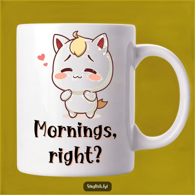 Funny Shrug Character Mug: Express Your 'Happy Confused' Vibes!