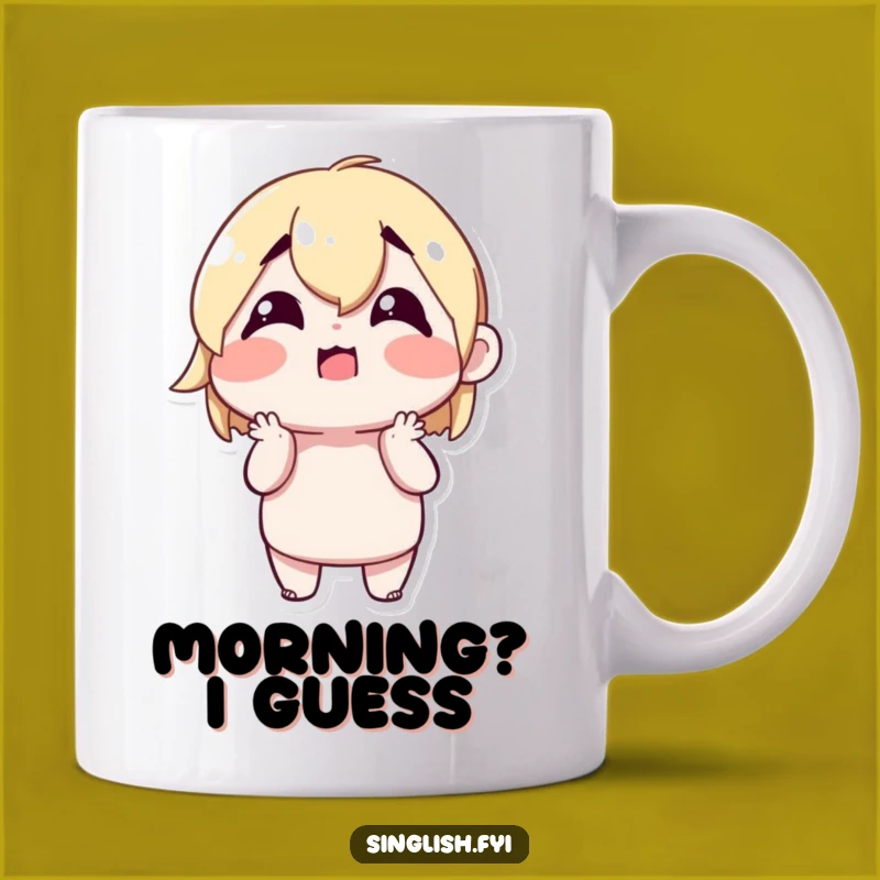 Funny Shrugging Character Mug - Confused Happy Drinkware, Perfect Funny Gift for the Unsure!