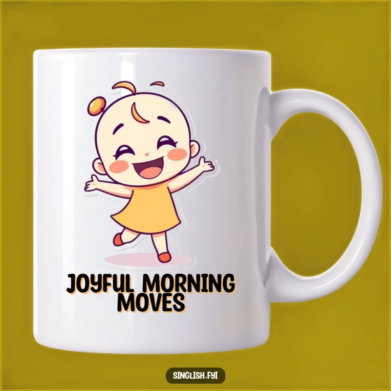 Funny Dancer Character Mug - Clumsy Joyful Dance Design - Perfect Funny Gift for Movers