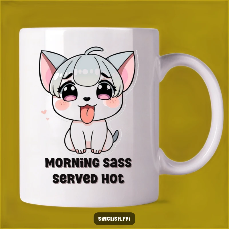 Funny Tongue Out Mug - Cheeky Character Expression, Playful Gift for Humor