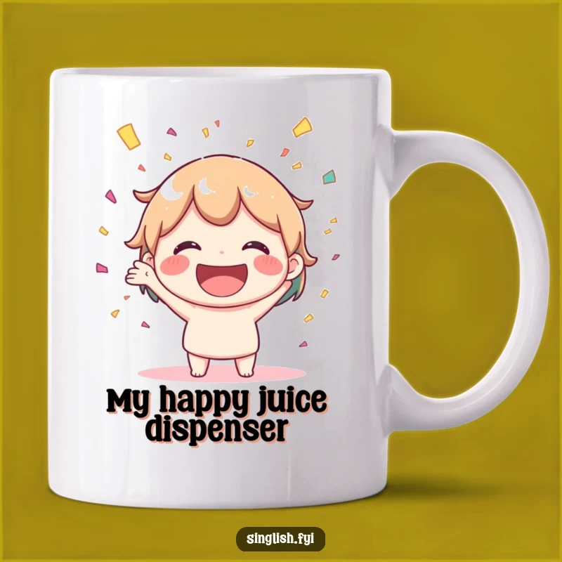 Funny Joyful Confetti Mug, Big Smile Celebration Gift, Happy Occasion