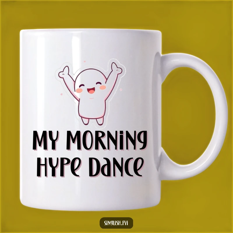 Funny Silly Dancer Mug - Hilarious Character with Arms Up, Perfect Funny Gift!