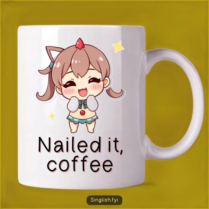 Funny Triumphant Bow Mug: Celebrate Your Victories with a Grin!