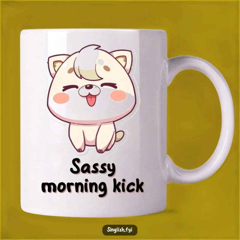 Funny Tongue Out Wink Mug: Playful Character Cheeky Coffee Cup Gift