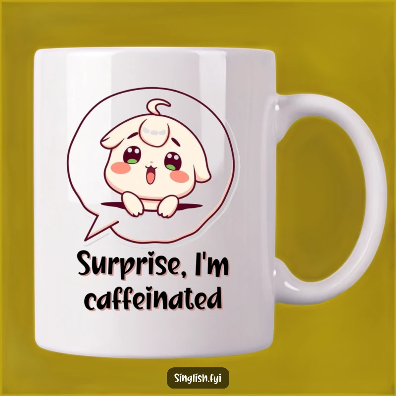 Funny Speech Bubble Mug: Surprised Character - Perfect Humorous Gift