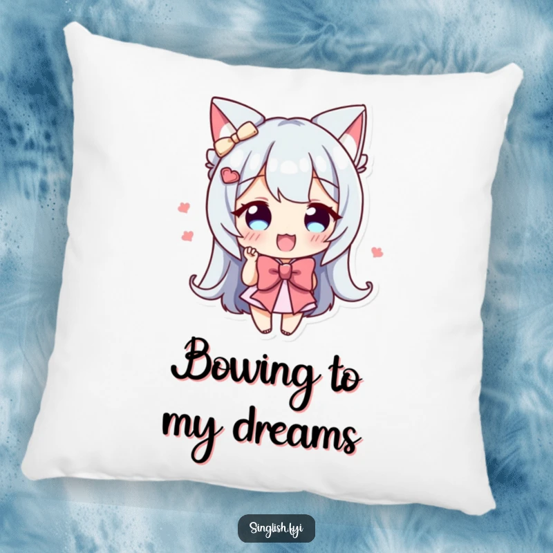 Funny Bowing Character Pillow: A character enthusiastically bowing, providing cozy comfort and charming humor.
