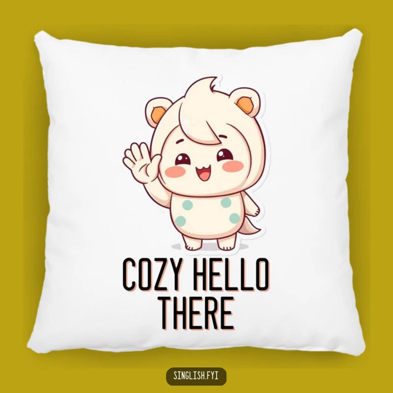Cozy Funny Friendly Wave Pillow: Cuddle Up with a Smile!
