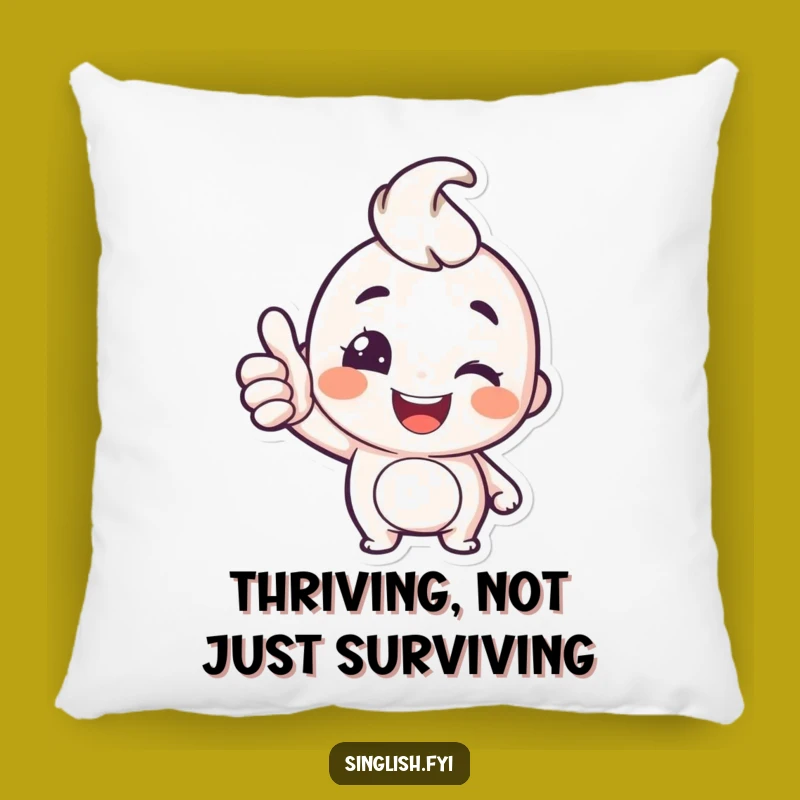 Cozy Funny Thumbs Up Pillow: Happy Character Wink Cushion, Perfect Cheerful Gift!