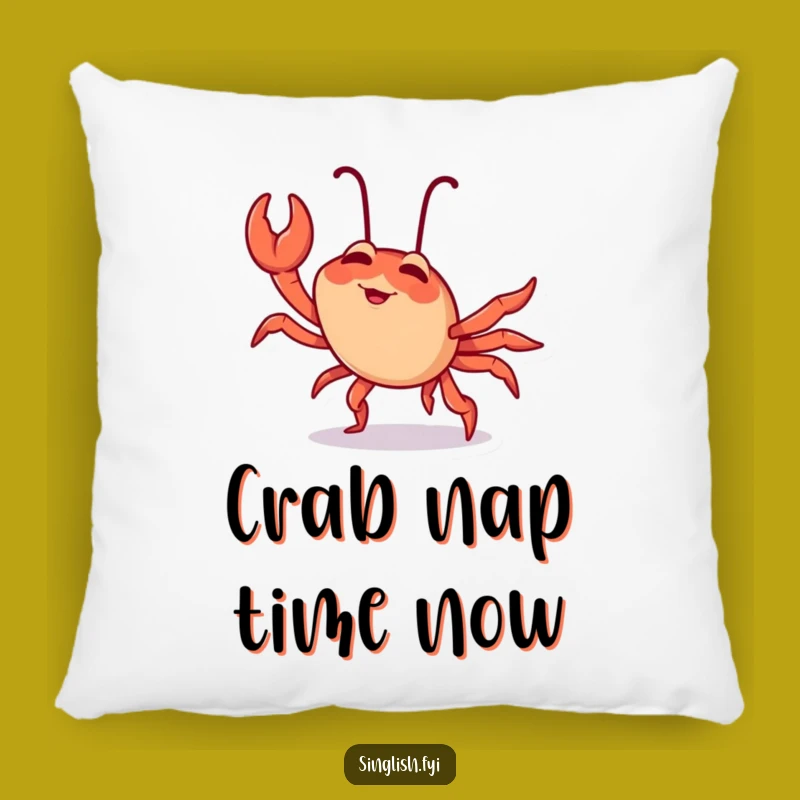 Funny Chilli Crab Pillow: Giggling Character Crab Walk Comfort, Hilarious Decor!