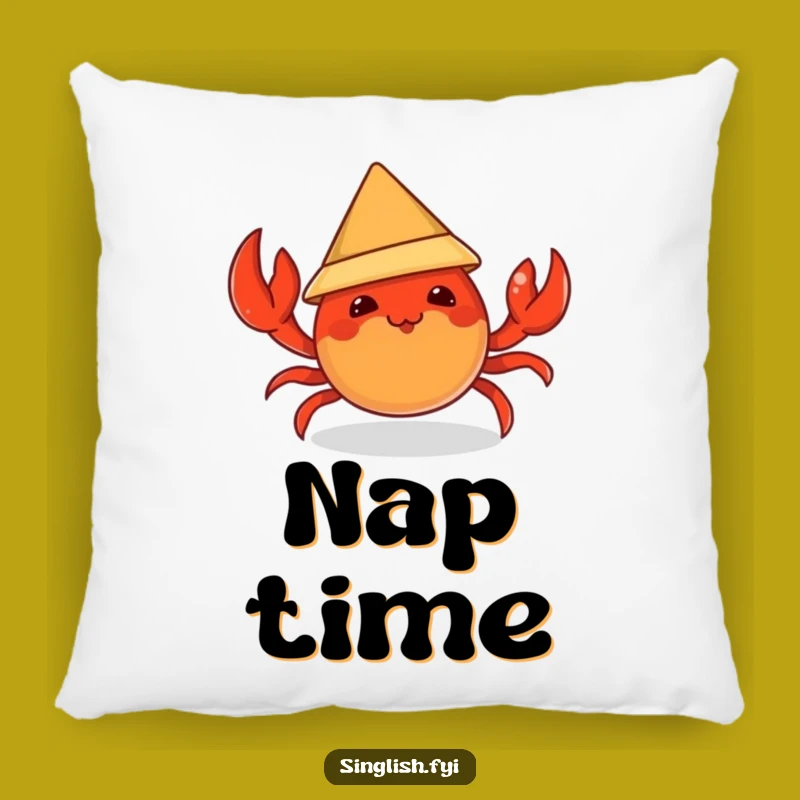 Funny Chili Crab Pillow - Mischievous Hat Cushion, Cozy & Hilarious Gift